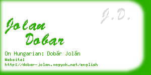 jolan dobar business card